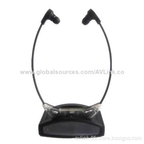 TV Wireless Under-chin Headset with Infrared Ultra-light Stereo for Group with Difficulty Hearing